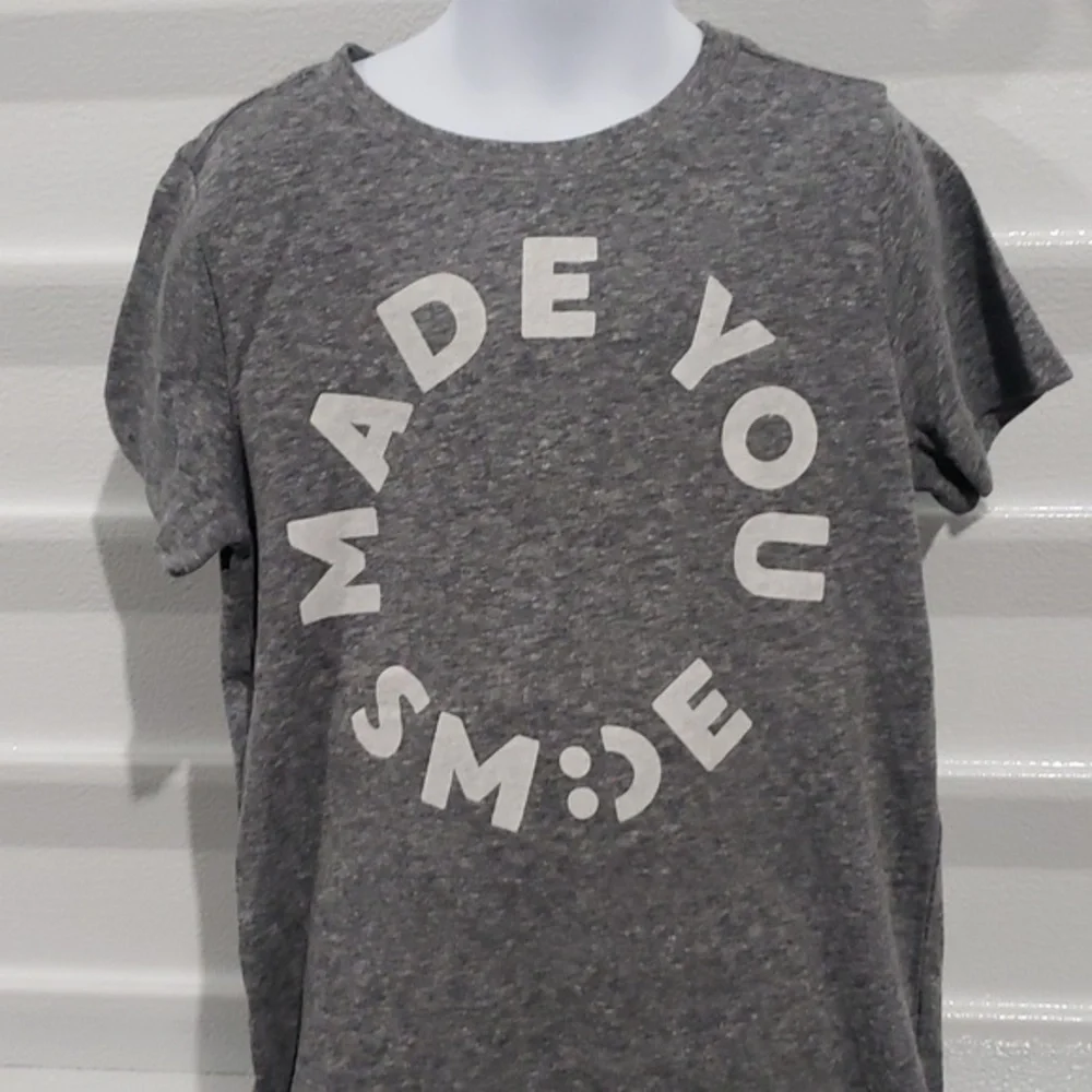 Gymboree Made You Smile Grey and White Tee‎ Shirt